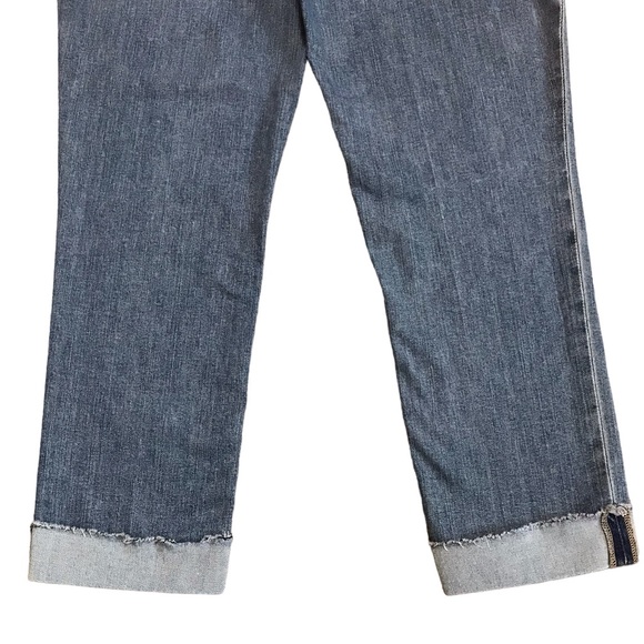 Riders by Lee Women’s Fray Cuff 6 Medium Capri Jeans Embroidered Patches - Picture 8 of 11